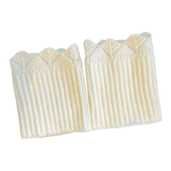 🟣White Knit Boot Cuffs – One Size - Picture 1 of 2